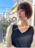 ★前下がりショートボブハンサムショートカットカラーパーマケア