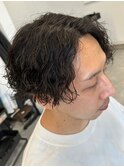 波巻きパーマメンズパーマメンズヘアツーブロックツイストパーマ