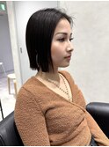 ヘイリーボブ黒髪ボブぷつっとボブ20代30代