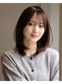 20代30代40代大人可愛いナチュラル内巻きレイヤーミディアム