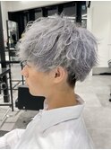 シルバーアッシュメンズカットショート