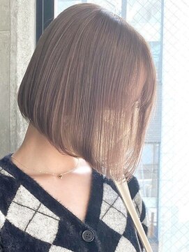 ムク 横浜店(muku) ダブルカラーミルクティーベージュカラーケアブリーチ韓国ボブ