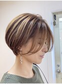 ショートカットxひし形ショートボブx前髪あり 20代30代40代