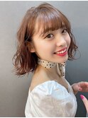 アンブレラカラー/こなれミディ/ウェーブパーマ/前髪/錦糸町