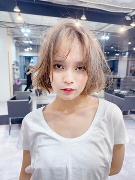 ファンナギンザ(FaNNa ginza) ボブ/小顔/前髪/ハイトーン/グレージュ/銀座
