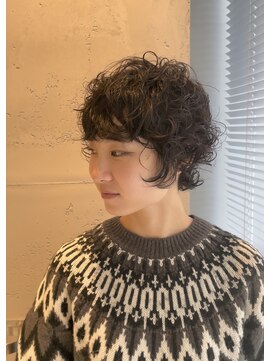 マッシュショート×くるくるパーマ