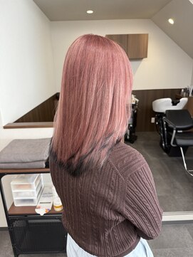 ピンク×ブラックエンドカラー