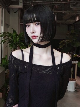 アイティーバイアルバム 藤沢店(IT by ALBUM) ボブ黒髪前髪カット小顔韓国ヘア_F21153