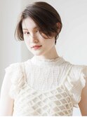 大人可愛いショートボブセンターパートコンパクトショート