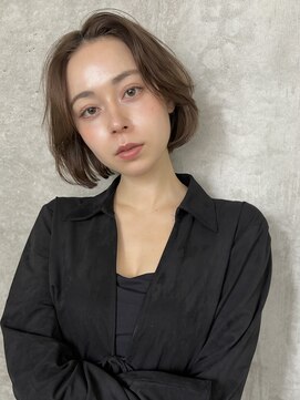 ベル 新宿(Belle) かきあげバング×フレンチボブ/大人ボブ/ブラウンカラー/新宿