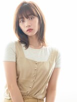 ヘアーサロン ラフリジー(Loufreasy)&nbsp;【イルミナカラー】アッシュベージュカラーのくびれセミディ