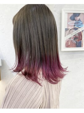 ロンドプランタン 恵比寿(Lond Printemps) 切りっぱなしロブ グレージュピンクカラー