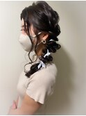【サイド編みおろし】天神/天神駅/ヘアセット/早朝