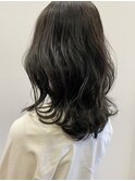 20代30代40代大人可愛いセミロングウルフくせ毛風パーマ