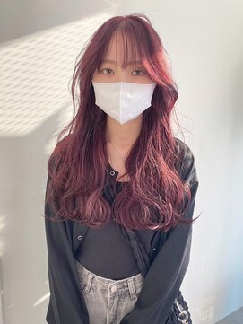 ギグスダブル 栄店(gigs double) ロングレイヤー×レッドピンク