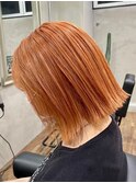 外ハネボブカット/オレンジカラー