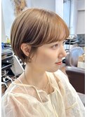 小顔ナチュラルショート20代30代40代くびレイヤーショート