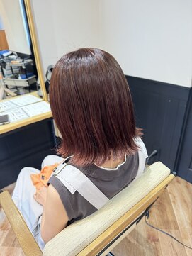 ロク ヘアー(LOC HAIR) 外ハネボブ×オレンジブラウン