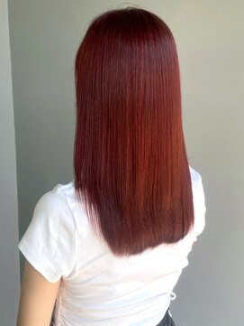 ナカオコアフュール(NAKAO COIFFURE) オレンジレッド ブリーチ レイヤーカット ダメージレス