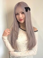 アンニュ(annuy)&nbsp;ハイトーン ブリーチ ラベンダーグレージュ レイヤーカット 20代