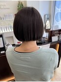 【パツンとボブとダークモカベージュ】八戸美容室・20代・30代
