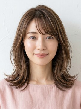 と和×美髪クリニック 巣鴨店 まろやかミルクティーベージュ×ミディアムレイヤー