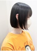 【morio松戸 石山】大人可愛いナチュラルボブ顎ラインボブ前髪有