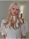 表参道/ミルクティーブロンド/ダークブルー/デジタルパーマ