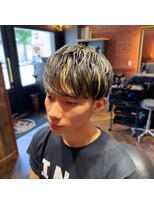 ハナテンベース(HANATEN BASE) メッシュキャップハイライト×メンズマッシュ_メンズショート
