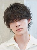 原宿メンズパーマルーズパーマシャドウパーマッシュウルフゆるめ