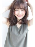 パーマスタイル(デザインカラー切りっぱなしボブオン眉