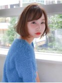 流しバングのほんのりアッシュボブ☆