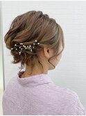 ボブアレンジ　短めさんもすっきり可愛くお呼ばれスタイル