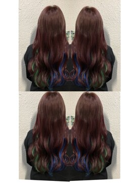 ディー エメ(D-aimer-) 【エクステ】インナーカラー×グリーン×ブルー