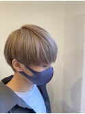 ブロンドベージュマッシュ
