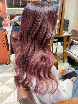 バブ バイネオリーブ(Bab by neolive) ボルドー×ピンク☆ハイライト&インナーカラー