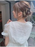 セクションカラー/イヤリングカラー/外ハネニュアンスボブ