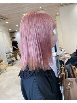 ハイプ(HYPE) 【藤沢横浜】切りっぱなしボブ/ホワイトピンク/ピンクカラー