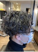波巻きスパイラルツイストスパイラルパーマメンズマッシュ