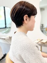 ファチュール(fAture.)&nbsp;40代大人ショートボブ×前髪なしカジュアルオリーブグレージュ