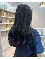 ポジ(poji)&nbsp;ブルーブラック　透明感カラー　艶髪　ハイライト