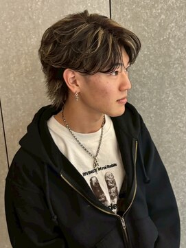 ニアウ 伊勢崎連取店(Niau) フェザーパーマセンターパートメンズミディアム