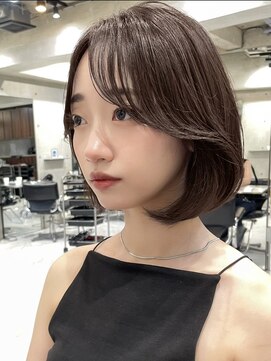 サイン 表参道(SIGN) 韓国ヘアグレージュカラーブリーチ無し髪質改善イヤリングカラー