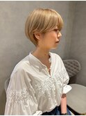 ショートレイヤー/ハイトーンベージュ/外国人風
