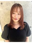 顔周りレイヤー/ハイレイヤー/ヴィンテージレッド