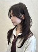 韓国風/レイヤー/前髪カット/オリーブ/透明感/ハッシュカット