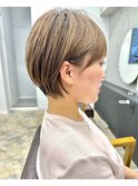 別府ショートボブ顔まわりレイヤーカット髪質改善カラー30代