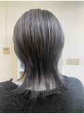 シルバーマッシュウルフカット