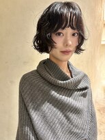 ルノ(RUNO)&nbsp;ショート・ボブパーマ/丸顔/前髪あり/ミニボブ/結べる／内巻き