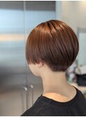 20代30代オレンジベージュカラー&ハンサムショート